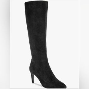 Cole Haan Boots Knee Length Pointed Toe Black Suede